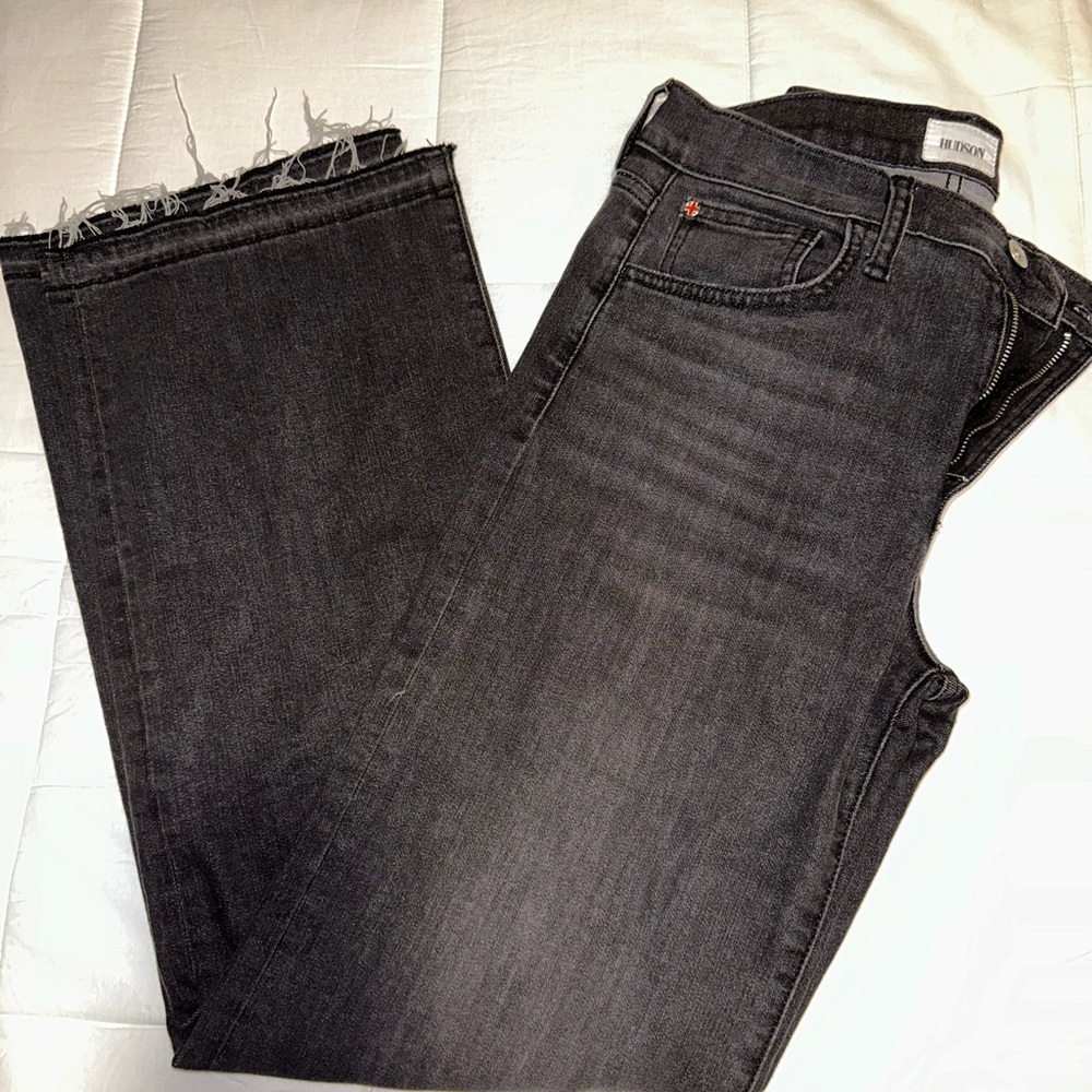 Hudson Rosalie Jeans Charcoal Wide Leg Denim
